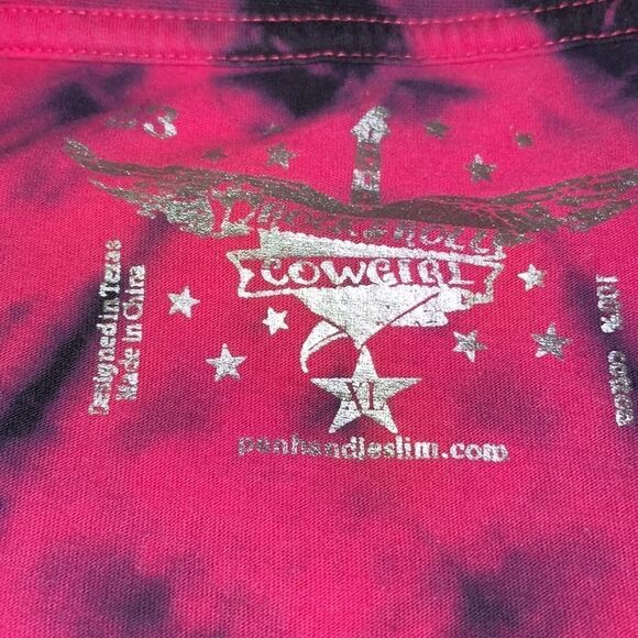 Panhandle Slim t-shirt! EUC! SizeXL! Beaded front and back! Pink/Black! - Picture 5 of 5